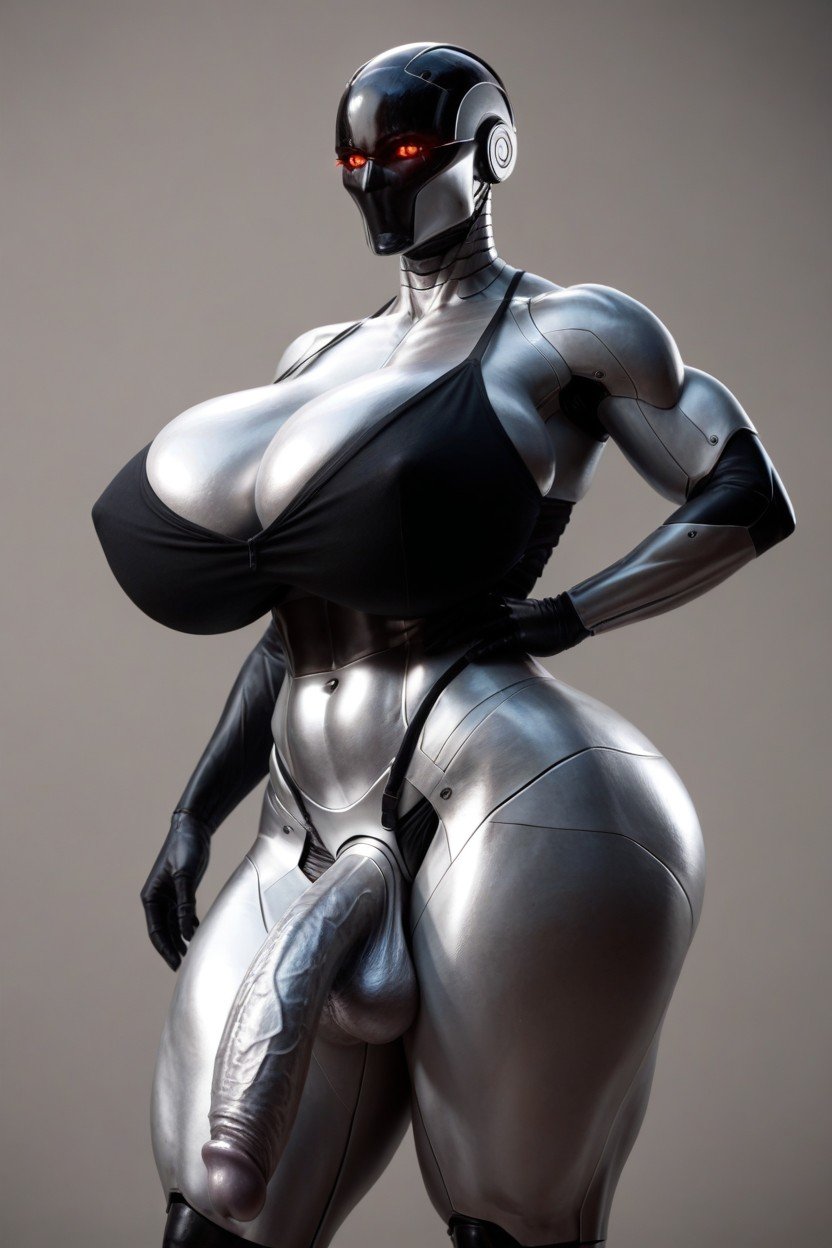 Robot Woman, Sexbot, Muscular Travesti IA Pornô