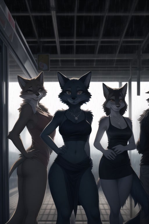 Harem, Collier, RétroéclairagePorno IA Furry