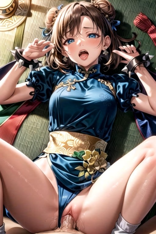 Naked, Chun Li (street Fighter), Creampie Dripping Hentai IA pornografia