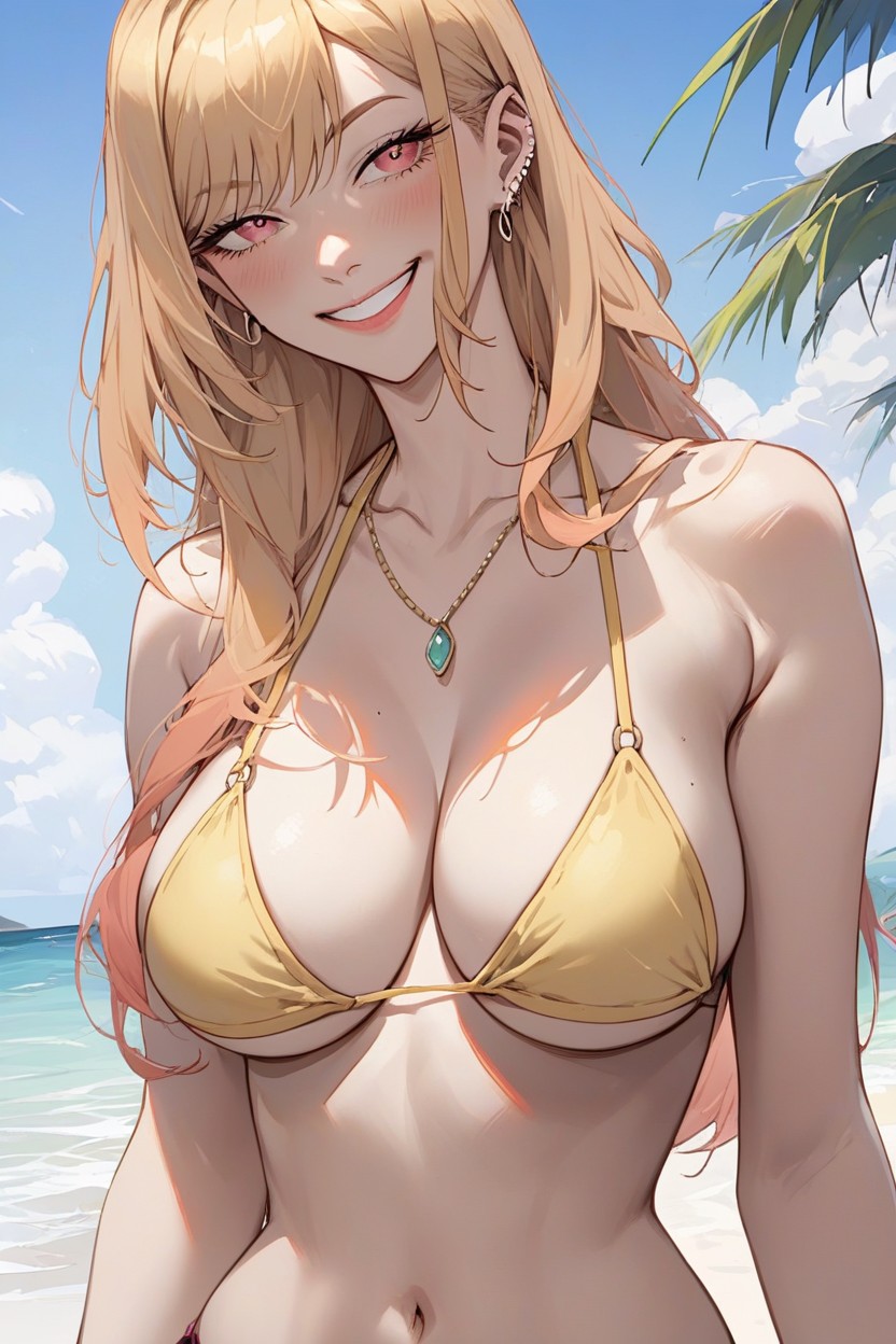 Topless, Beach, Bust Shot Hentai AI Porn