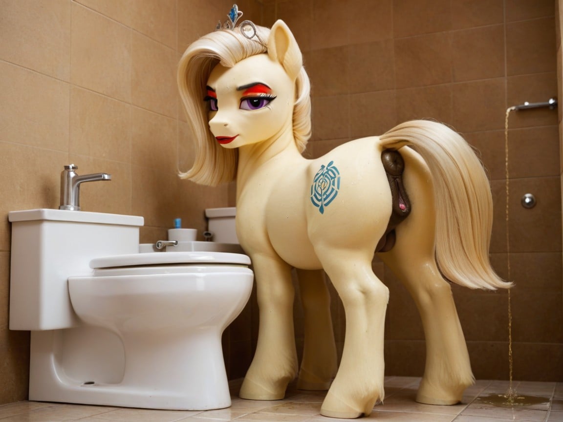 Bimbo, 야외, Pony Using ToiletAI 포르노