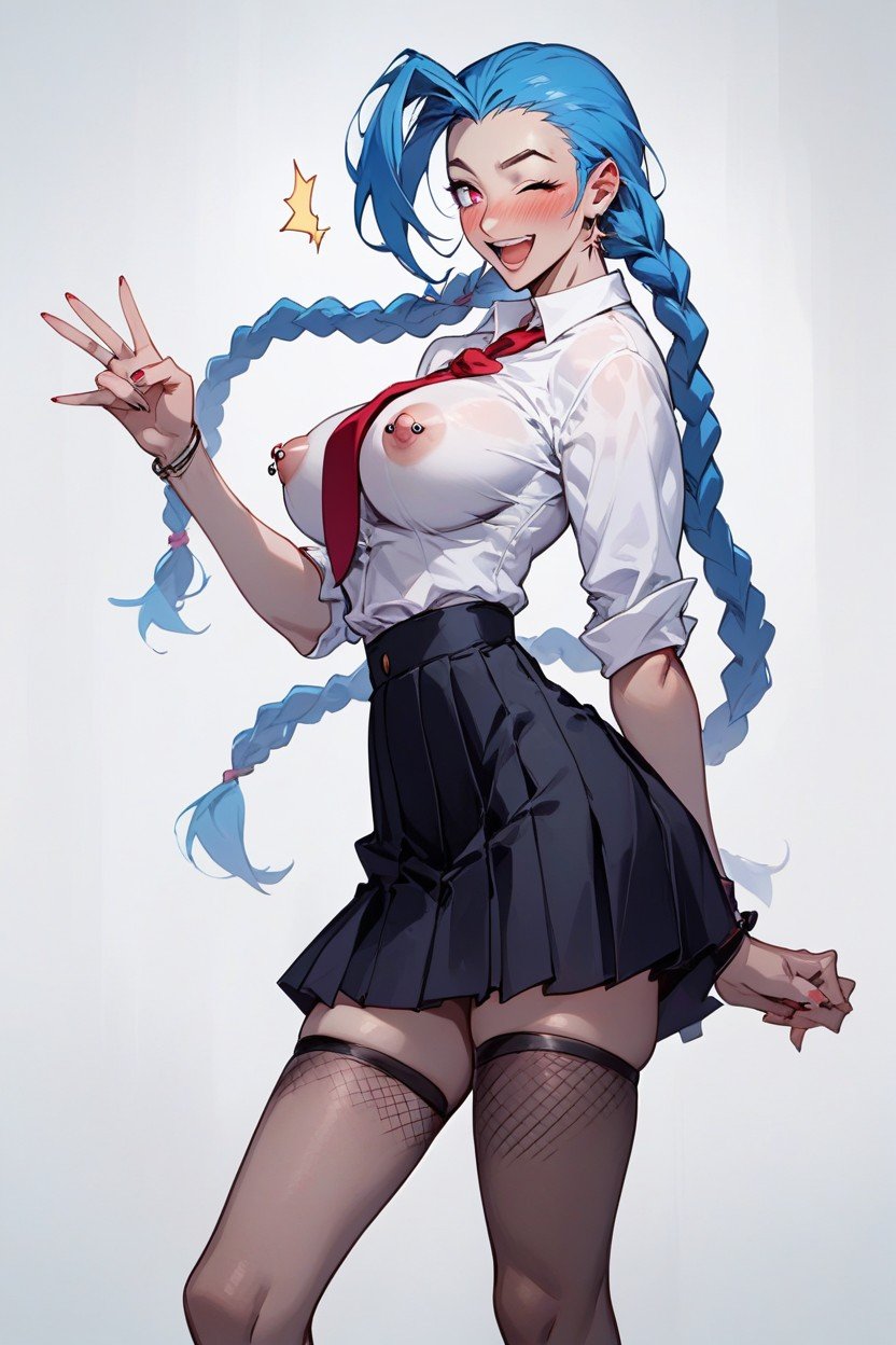 Round Boobs, School Uniform, Tooless퍼리 AI 포르노