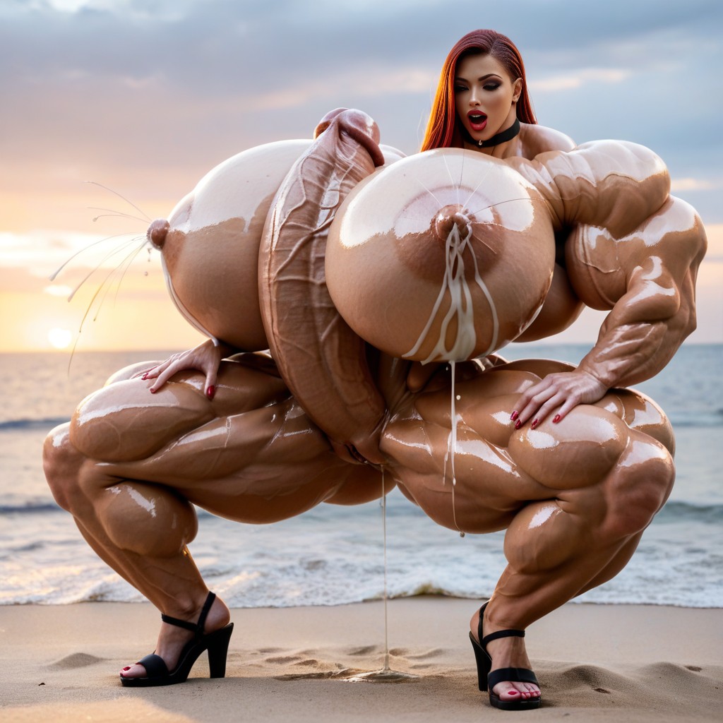 Choker, Orgasm, Meter Length Super Hyper Cock AI Porn