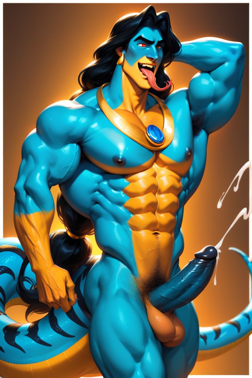 Orgasm, Cocks Out, Blue Skin AI Gay Porn