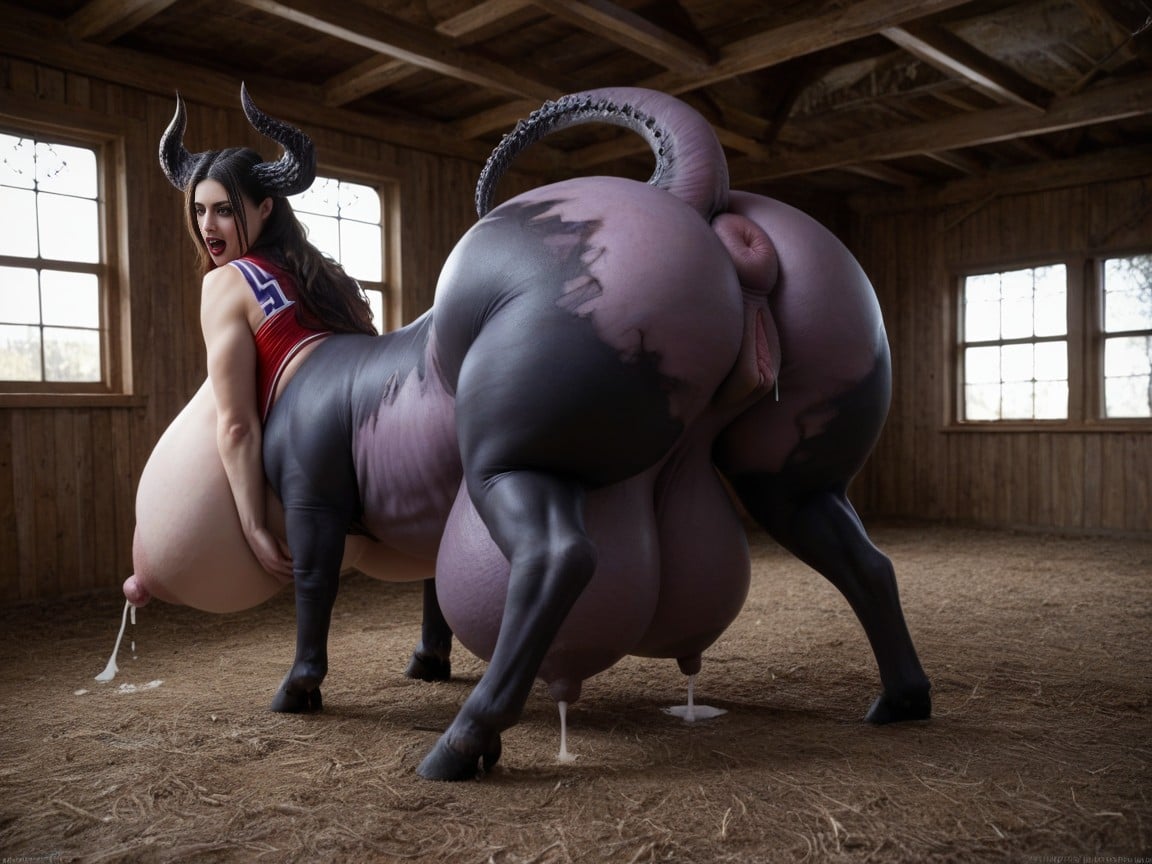 Taur, Hyper Enlarged Puffy Taur Vagiana Hyper Enlarged Puffy Taur Pussy, Huge Teats Furry AI Porn