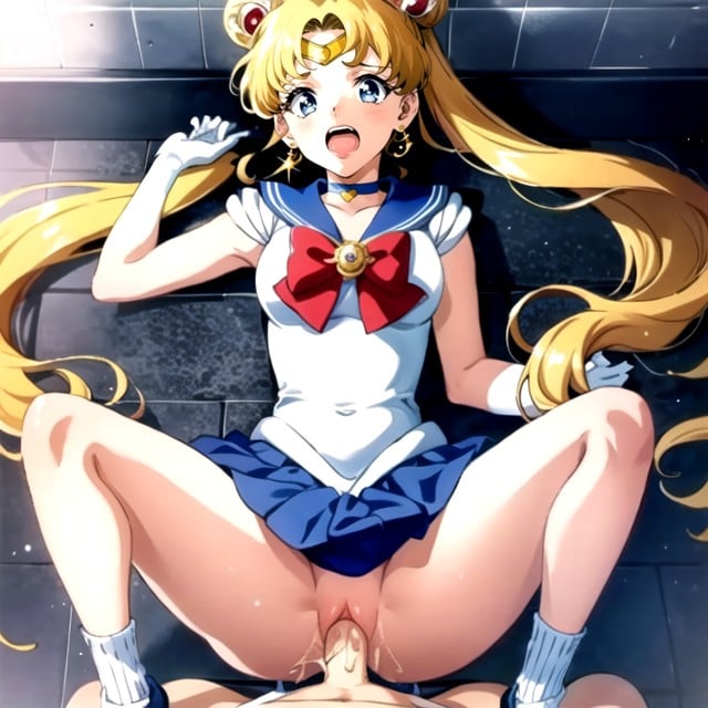 Creampie Dripping, Sailor Moon, Pechos PequeñosPorno IA de transexuales