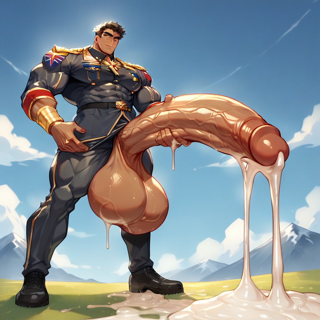 1 Person, Military, Gigantic Bulge AI Gay Porn