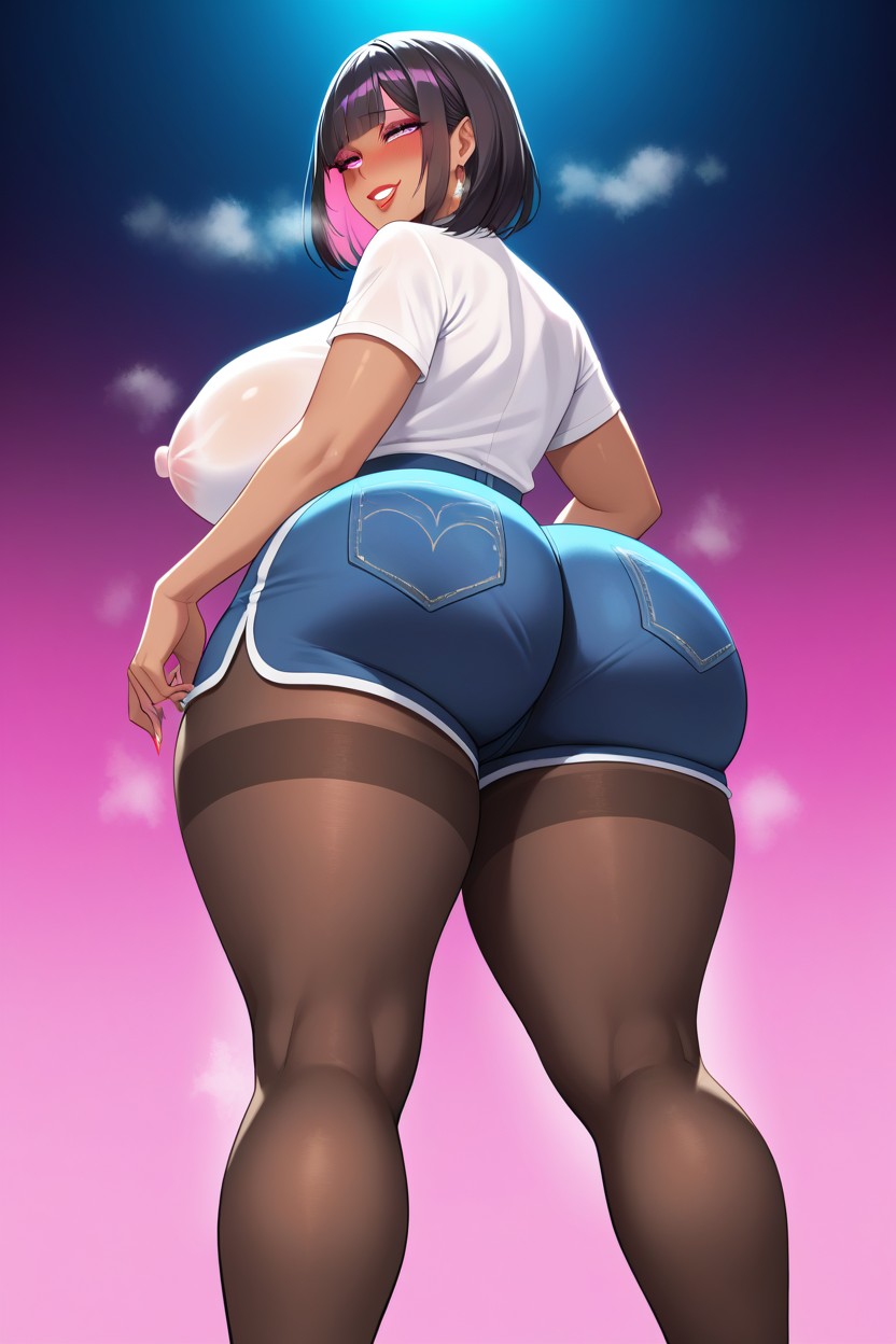 Back View, Glowing Tattoo, Ultra Detailed Hentai AI Porn