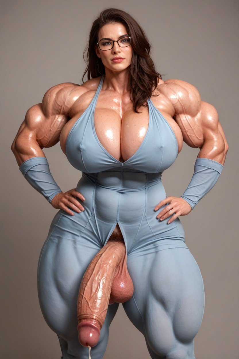 Huge Biceps, Dominant Bigger Balls, Massive Boobs Shemale AI Porn