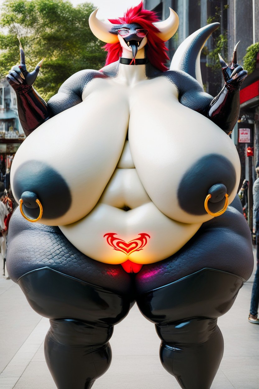 Black Nipples, Black Tongue, Extremely Large Ass Furry AI Porn
