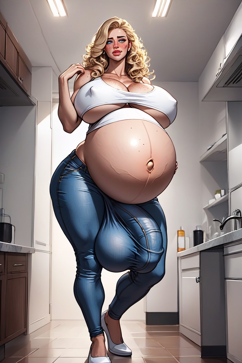 Thick Lips, Super Pregnant, Model Shemale AI Porn