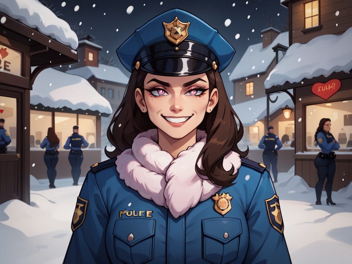 Police Costume, Abdomen, Large Ass AI Porn