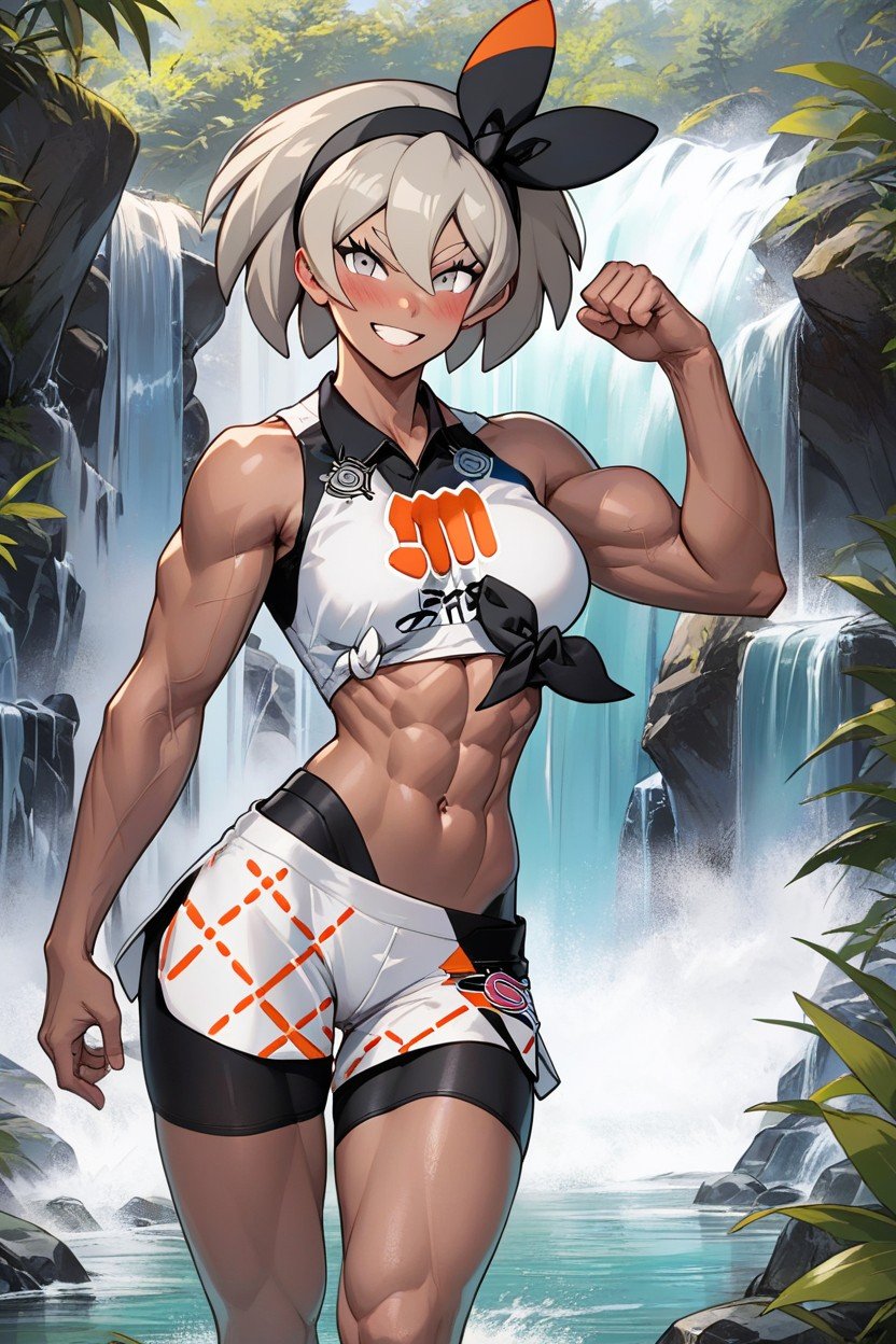 Musculosa, Feliz, Pechos PequeñosPorno AI Hentai