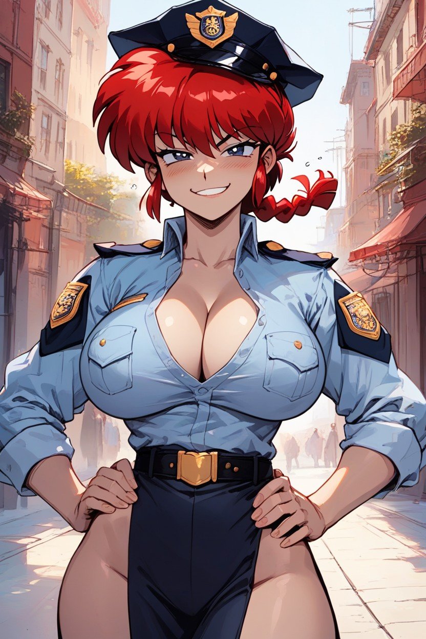 Ville Européenne, Visage Fatigué, Ranma Saotome From RanmaPorno IA Hentai