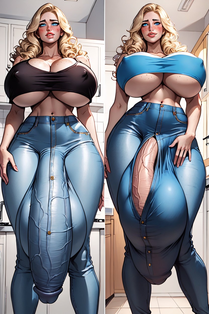 Lip Fillers, Jeans, Sexy Milf Outfit Shemale AI Porn