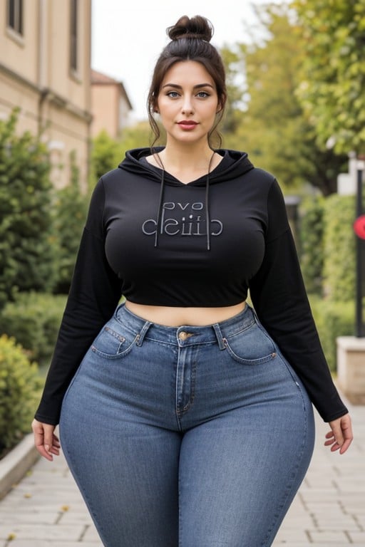 Super Wide Hyper Hips, Big Wide Blue Eyes, Lush Lips Shemale AI Porn