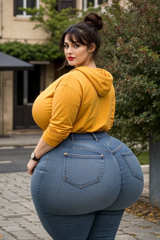 Bold Lipstick, Jawline, Super Wide Hyper Hips AI Porn