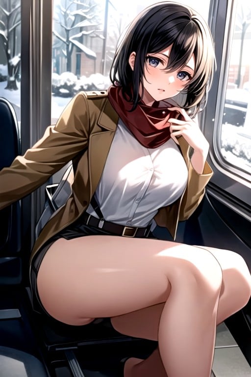 Mikasa Ackerman (attack On Titan), Neve, Cinemático Hentai IA pornografia