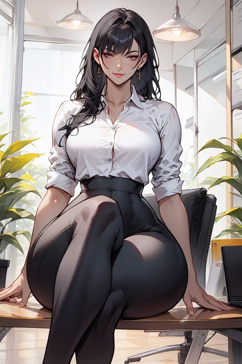 Yoga Leggings, Tall Waist, Massive Thighs Hentai IA pornografia