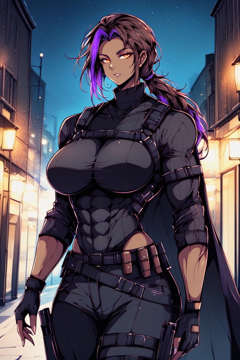 Curvy Body, Long Sleeves, Tanned Skin Hentai AI Porn