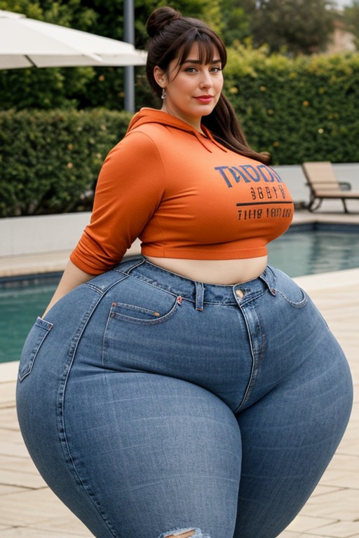 Sicilian, Tailbone-length Hair, Long Ponytail AI Porn