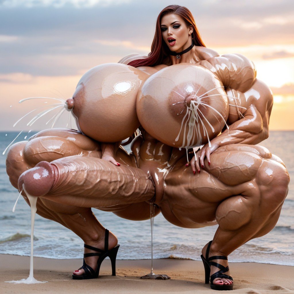 Excessive Muscle Size And Striation, Extreme Ultra Striated Gigantic Full Ripped Hyper Massive Muscle, HockenTransfrau KI-Porno