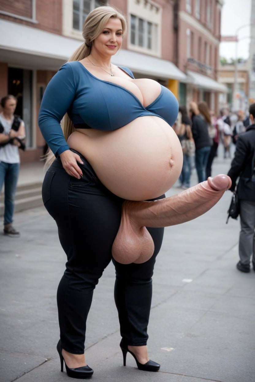 Giant Woman, Fly Open, White Skin Shemale AI Porn