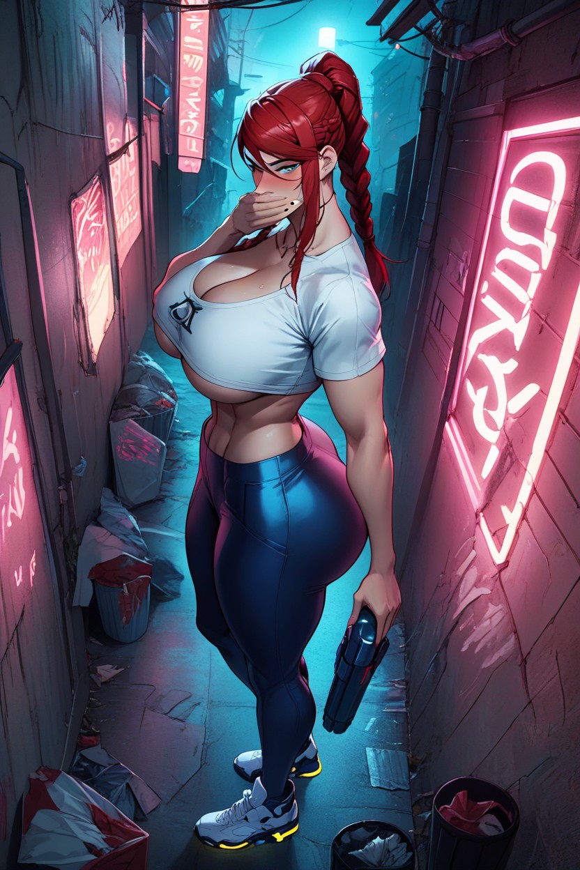 Black Leggings, Underboob, No Jewelry Hentai AI Porn
