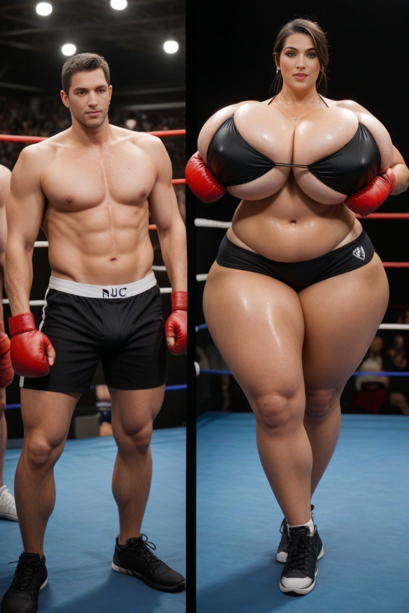 Long Legs, Boxing Gloves, Breasts Expansion Shemale AI Porn