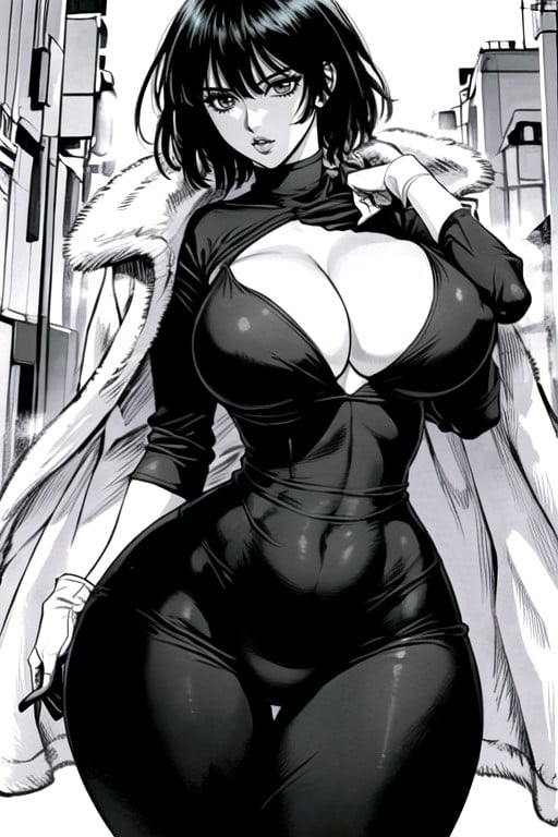 Casaco De Pele, Bunda Grande, Fubuki (one Punch Man) Hentai IA pornografia