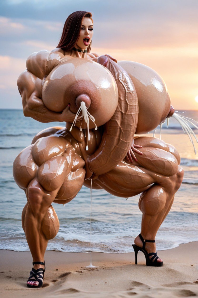 Gigantic Hyper Muscle, 側視圖, Hyper Massive Striated Muscle人妖AI色情