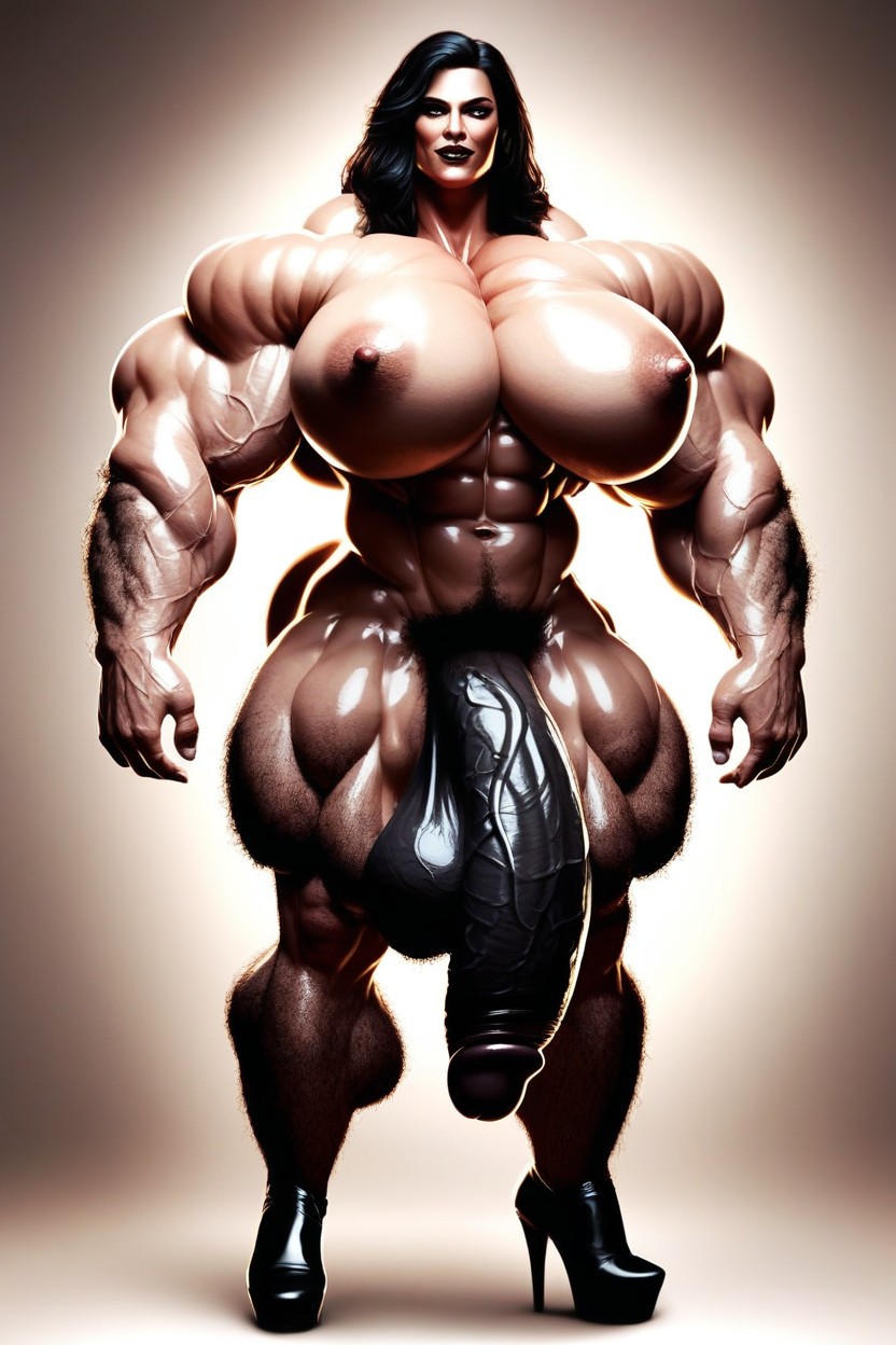 Pictures, Round Fat Dark Black Testicles, Excessive Hairy Chest Shemale AI Porn