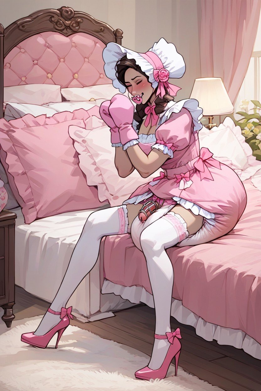 Pink Frilly Mittens, In Abdl Crib, Humping PillowファーリーAIポルノ