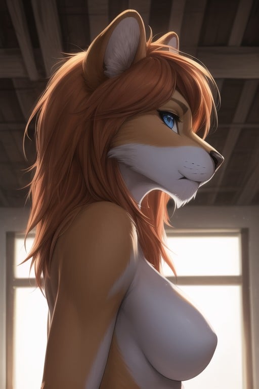 Lion, Medium Breast, Bottom Up Furry AI Porn