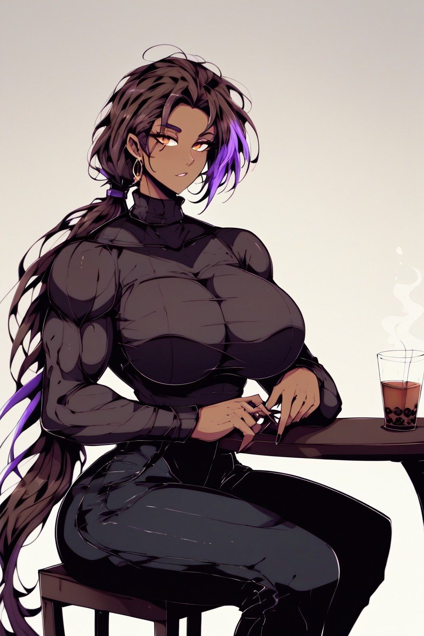 巨臀, Drinking Tea, Defaultz Art StyleAI黃漫