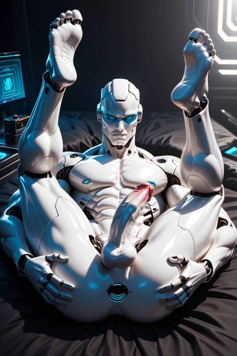 Penis, Mischievous Look, White Rubber AI Gay Porn