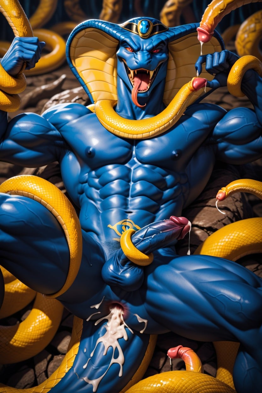 Cobra Hood, Bukakke, Muscular AI Gay Porn