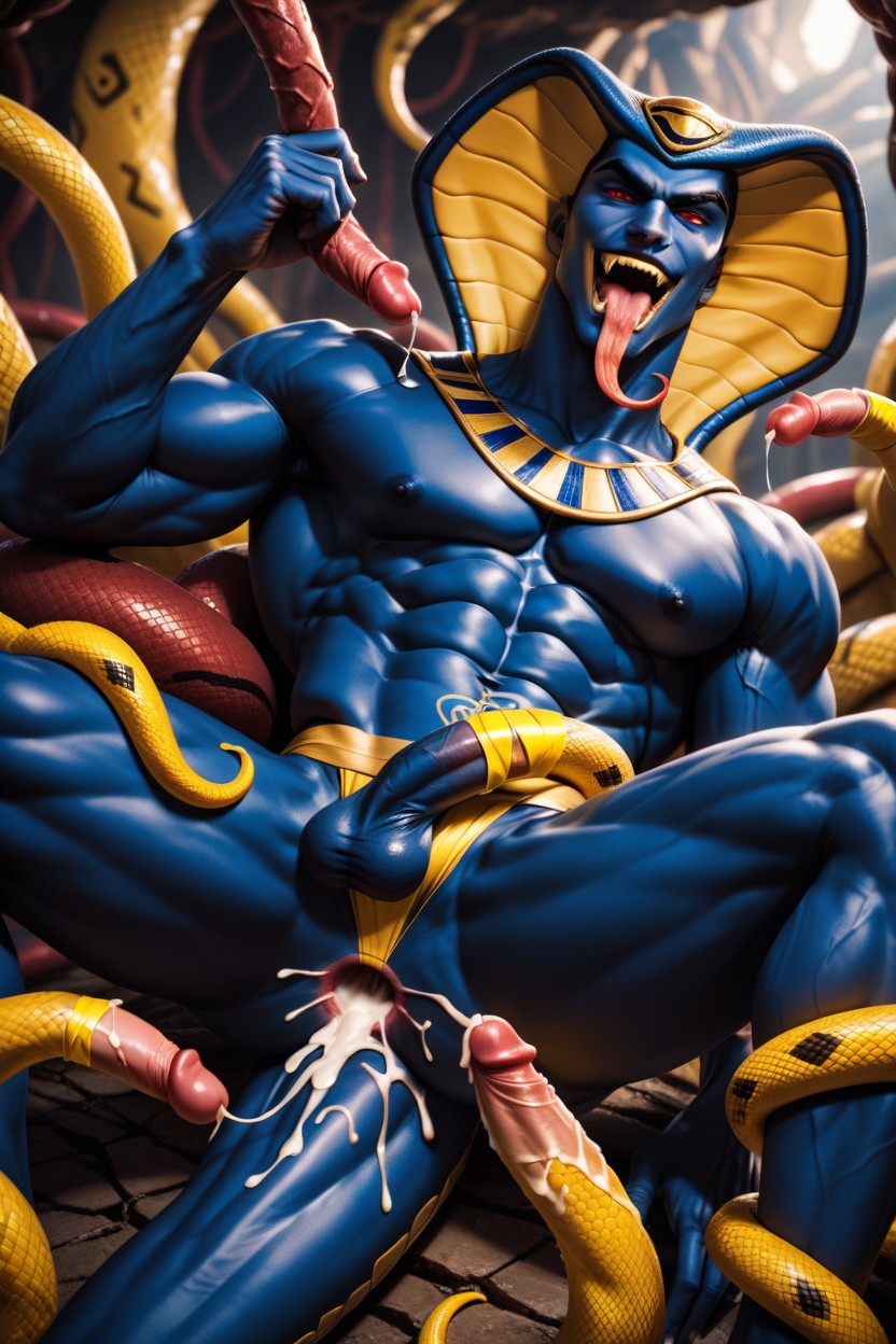 Egyptian God, Precum, Tentacles AI Gay Porn