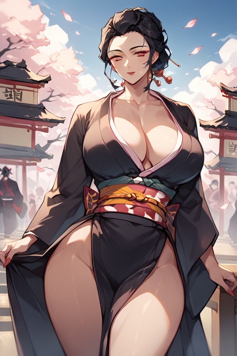 Muzan Woman Fron Kimetsu_no_yaiba, Quimono, Coque Hentai IA pornografia