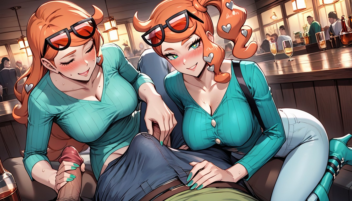 Eyewear On Head, Caliente, Pechos RedondeadosPorno AI Hentai