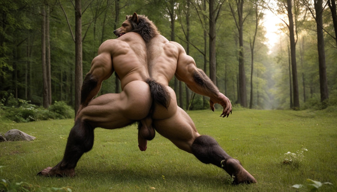 Nipples, The Werewolf Penis Is Red, Werewolf AI Gay Porn