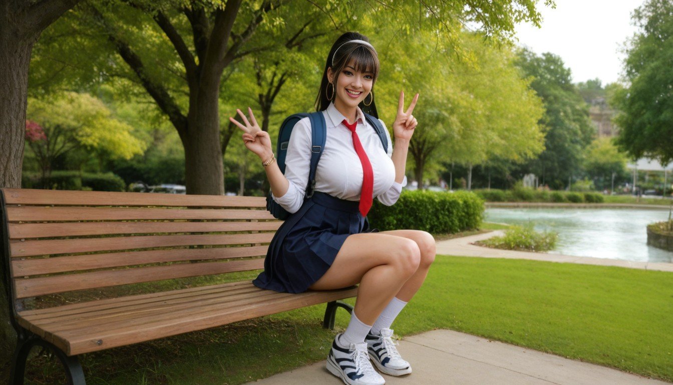 Backpack, Hoop Earrings, 马尾辫AI兽人黄片