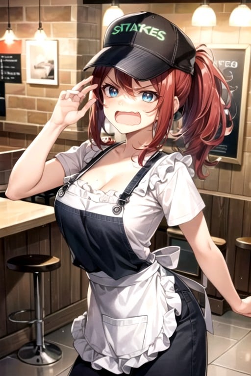 Pelo Rojo, Barista, ModelandoPorno AI Hentai