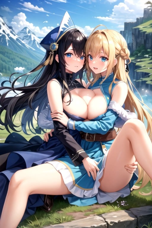 Girls Hugging, Futanari, Juvia Lockser (fairy Tail) Shemale AI Porn