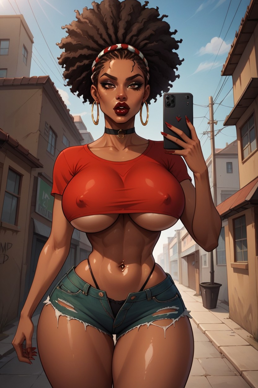 Afro, Rear View, Ass Cleavage Hentai AI Porn
