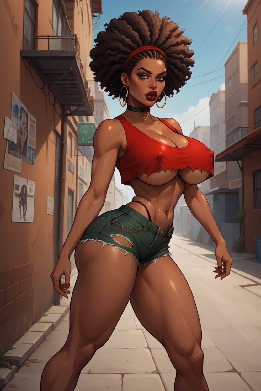Cleavage, Earrings, Highleg Panties Hentai AI Porn