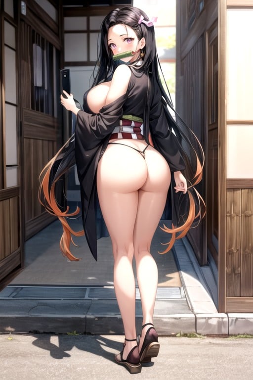 Nezuko (demon Slayer), Rear View, Thong Hentai AI Porn