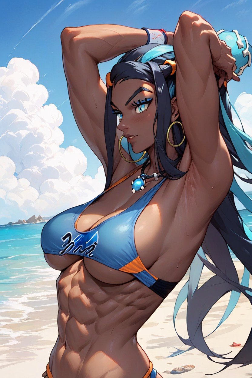 运动型, 沙滩, Nessa Rurina From PokemonAI黄漫