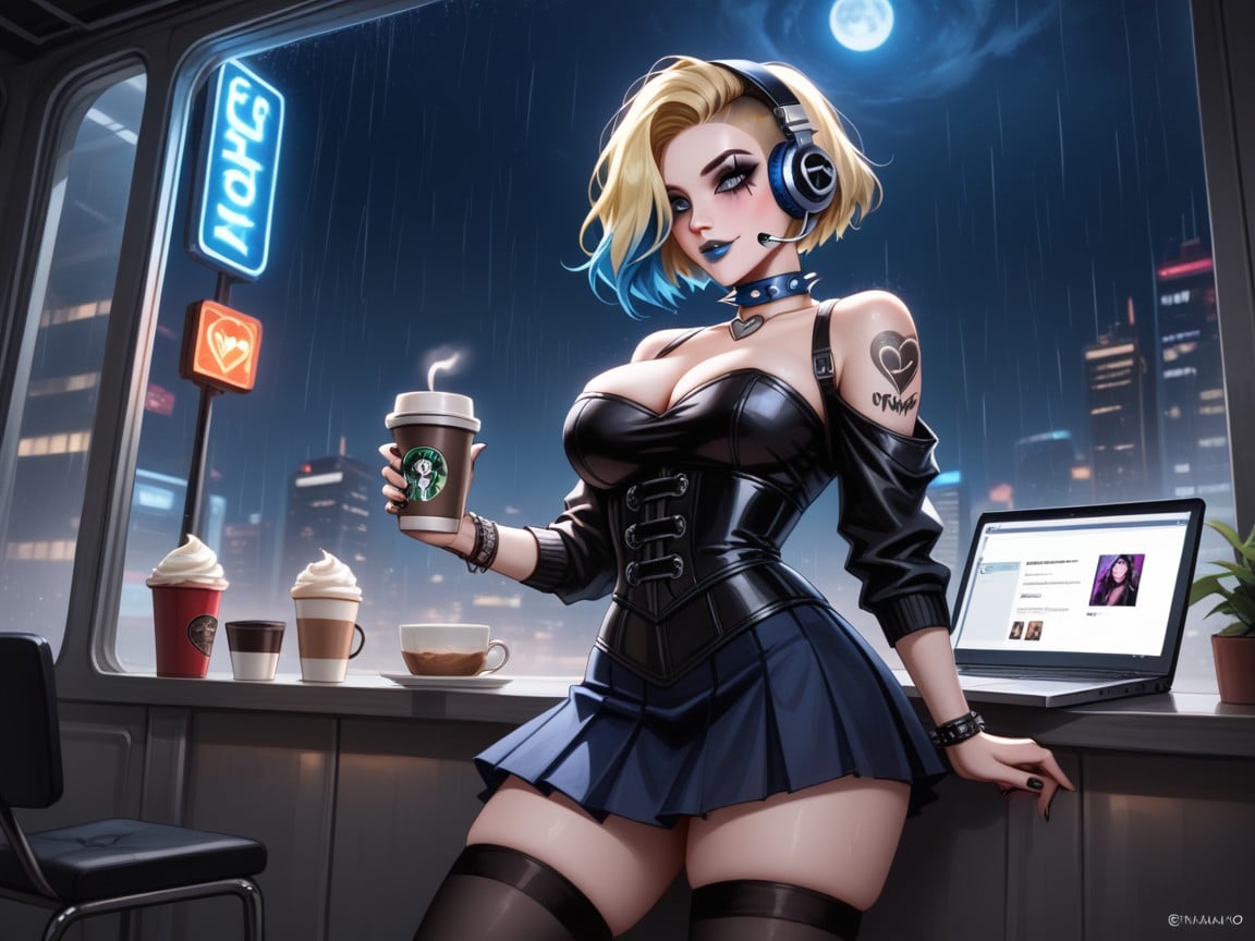 Goth, Black Goth Tattoos, Pixie Cut Hentai AI Porn