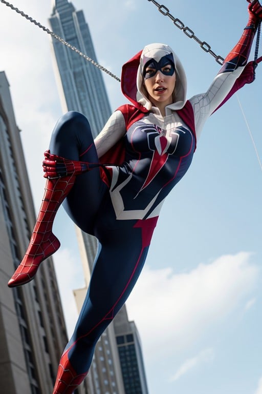 Spandex Ripped, Spider-gwen Ripped Costum, Boobs ShowingAI國產黃片